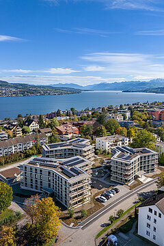 Luftbild der zertifizierten Wohnsiedlung in Thalwil 2025